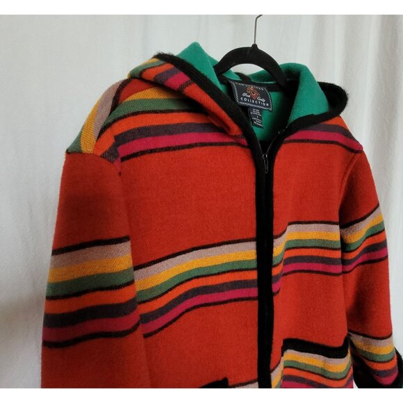 VTG Y2K The Limited Collection Striped Full Zip Blanket Coat Womens Size S - Picture 3 of 10
